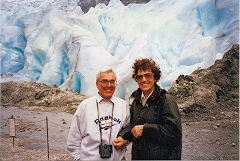Allan and Rosemary at Briksdal Glacier